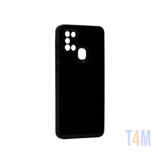 Capa de Silicone com Moldura de Câmera para Samsung Galaxy A21s Preto